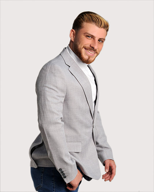 SALE! 2H #24-01 Gray Tweed One Button Blazer