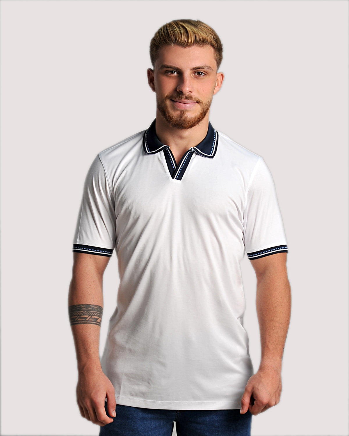 SALE! 2H #12629 White Mercerized Cotton Polo T-Shirt
