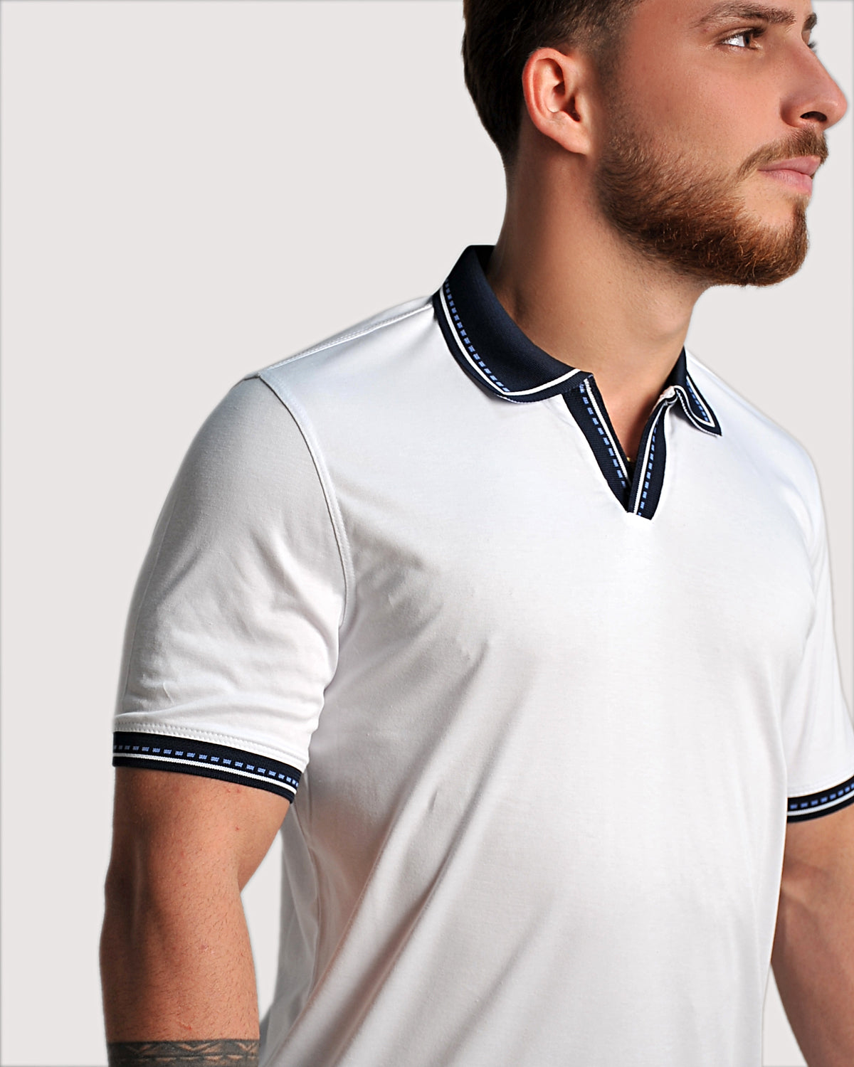 SALE! 2H #12629 White Mercerized Cotton Polo T-Shirt