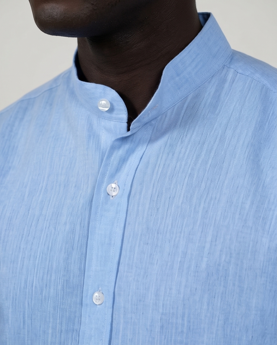 2H #8052025 Light Blue Linen Shirt