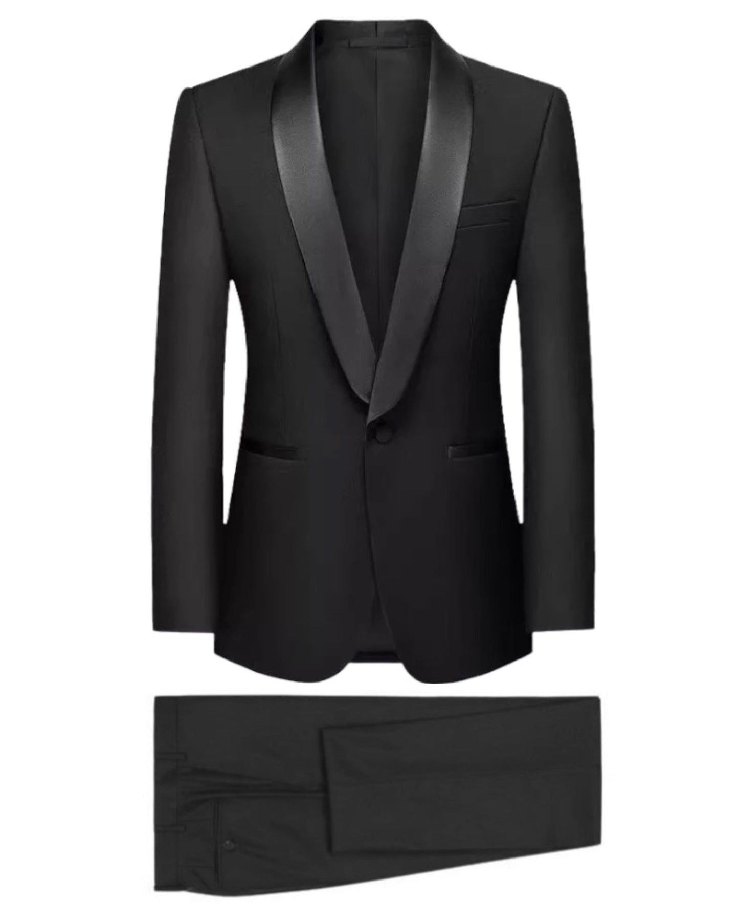 2H Black Wedding Suit
