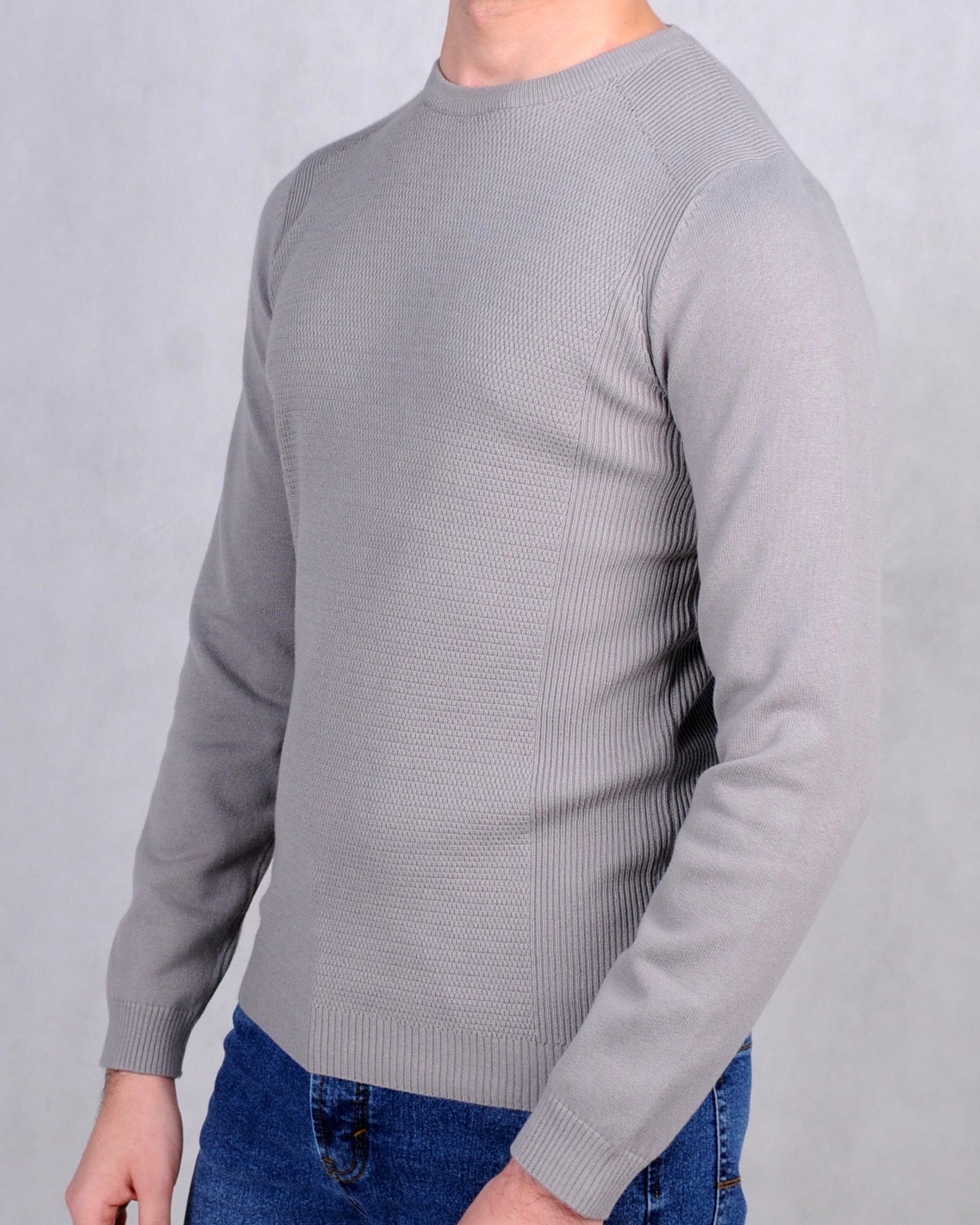 SALE! 2H #46040 Gray Pure Cotton Round Neck Sweater