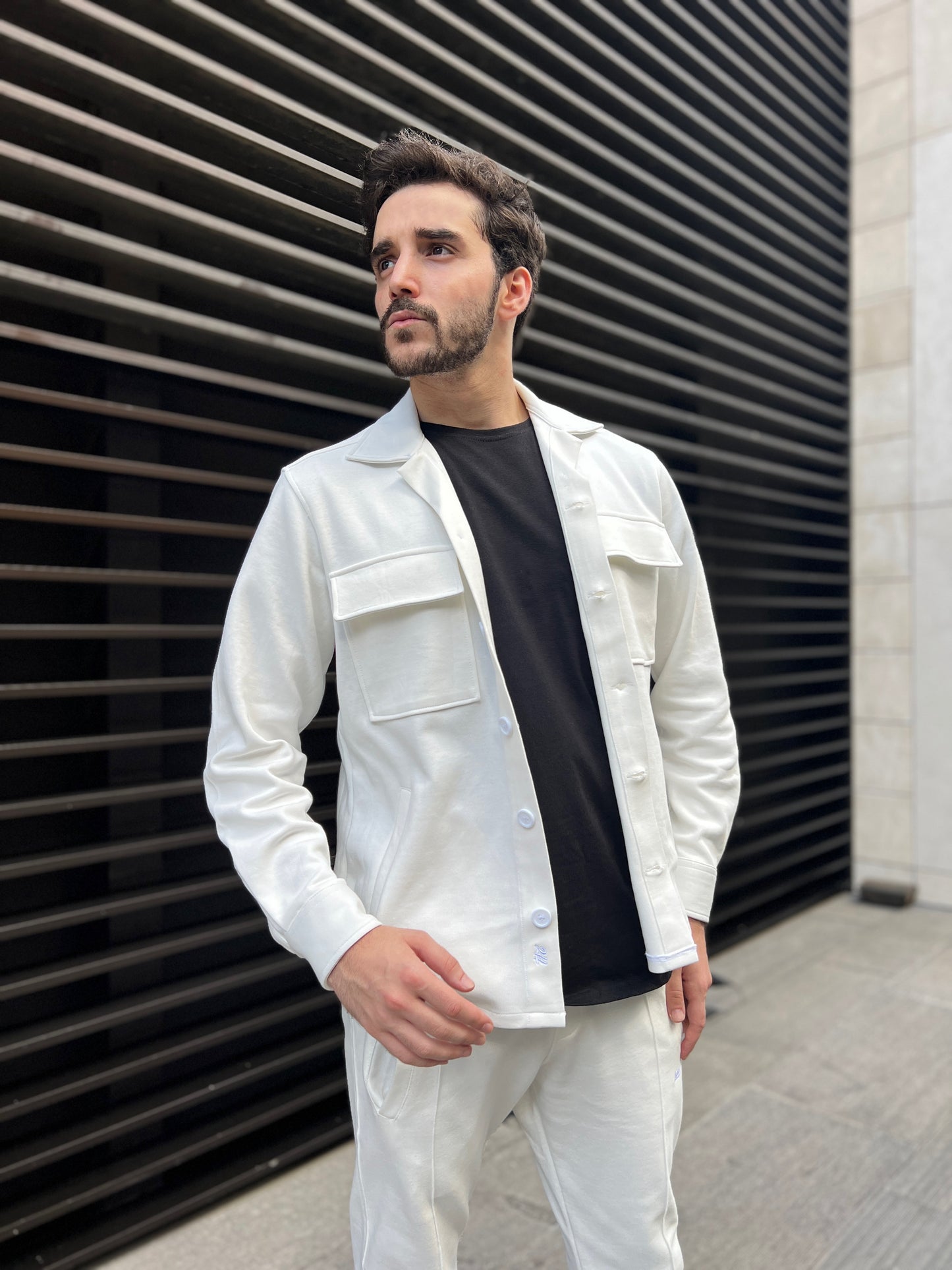 SALE! 2H #8008 White Cotton with Pockets Casual Jacket