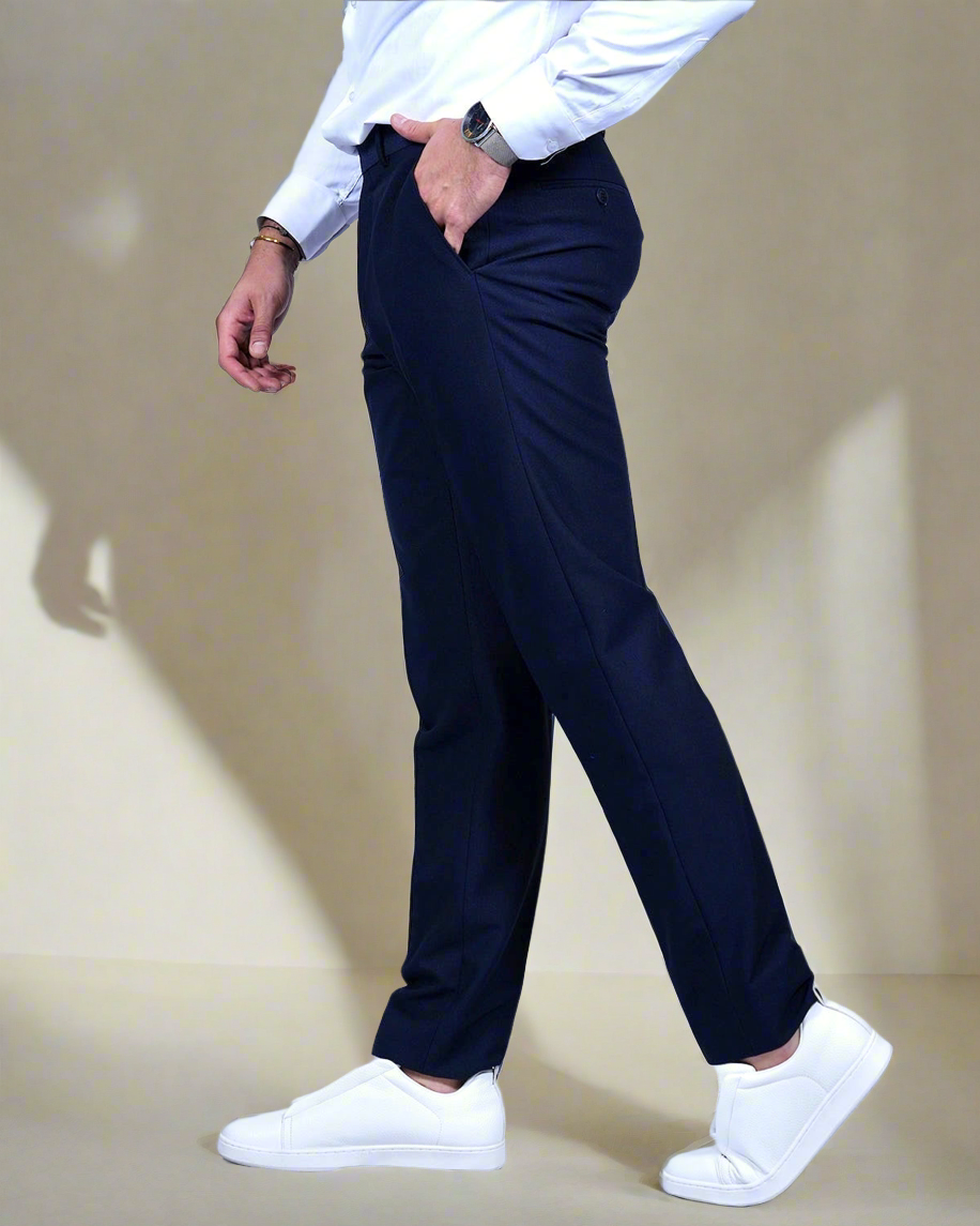 2H #160325-C4 Navy Double breasted Suit 2 Pieces