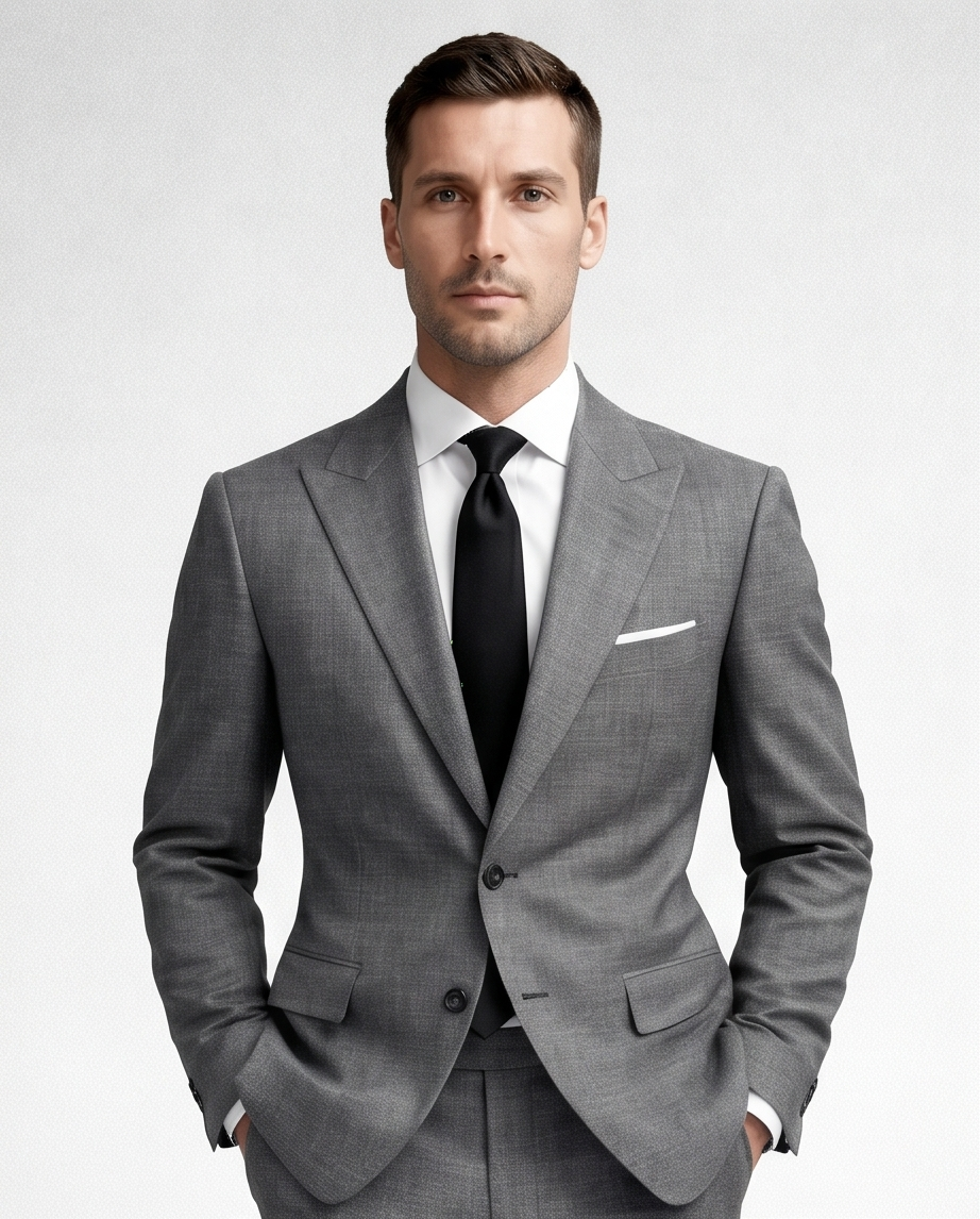 2H #003-2002-16 Dark Gray Formal Suit