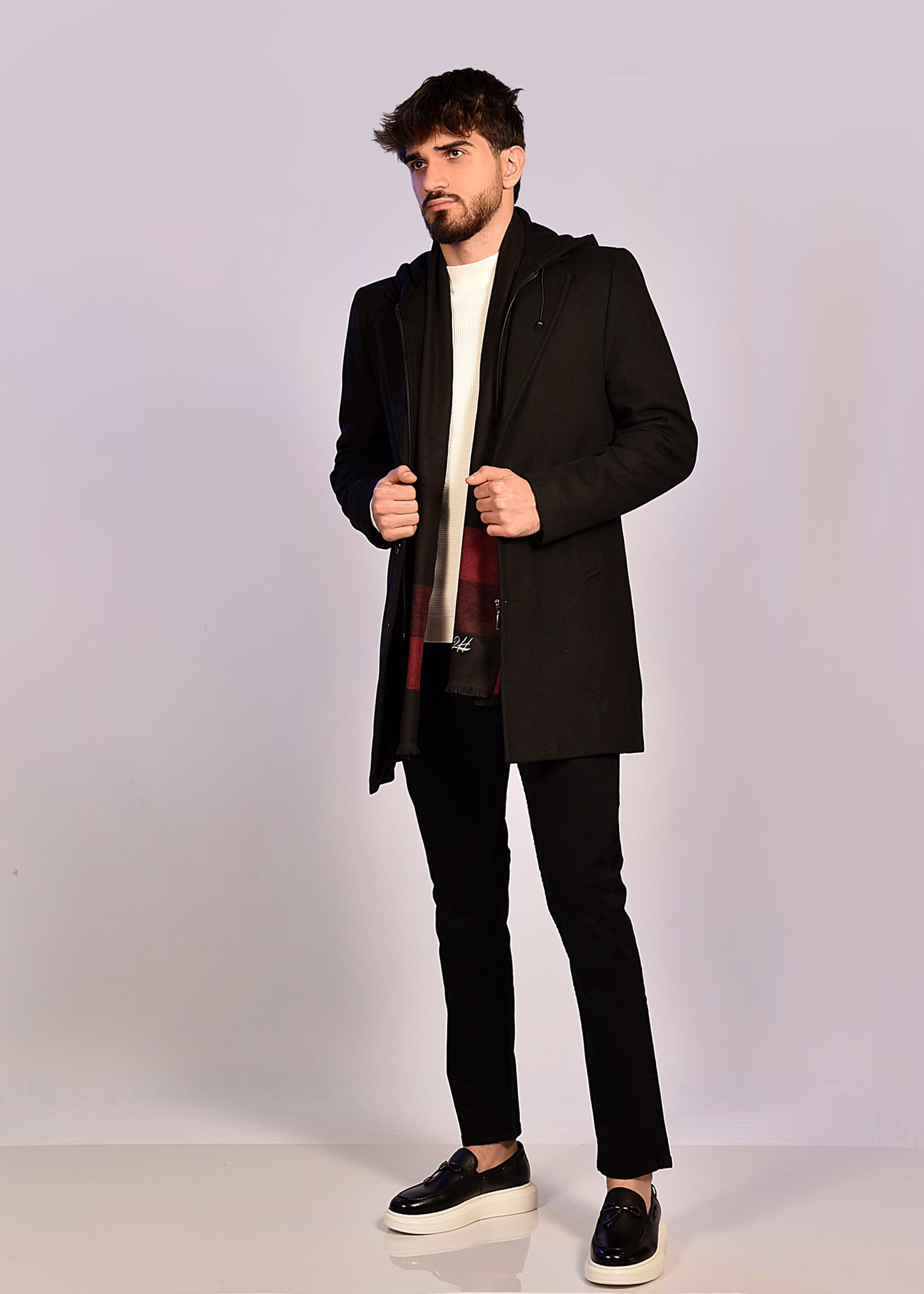 2H Black Coat Jacket