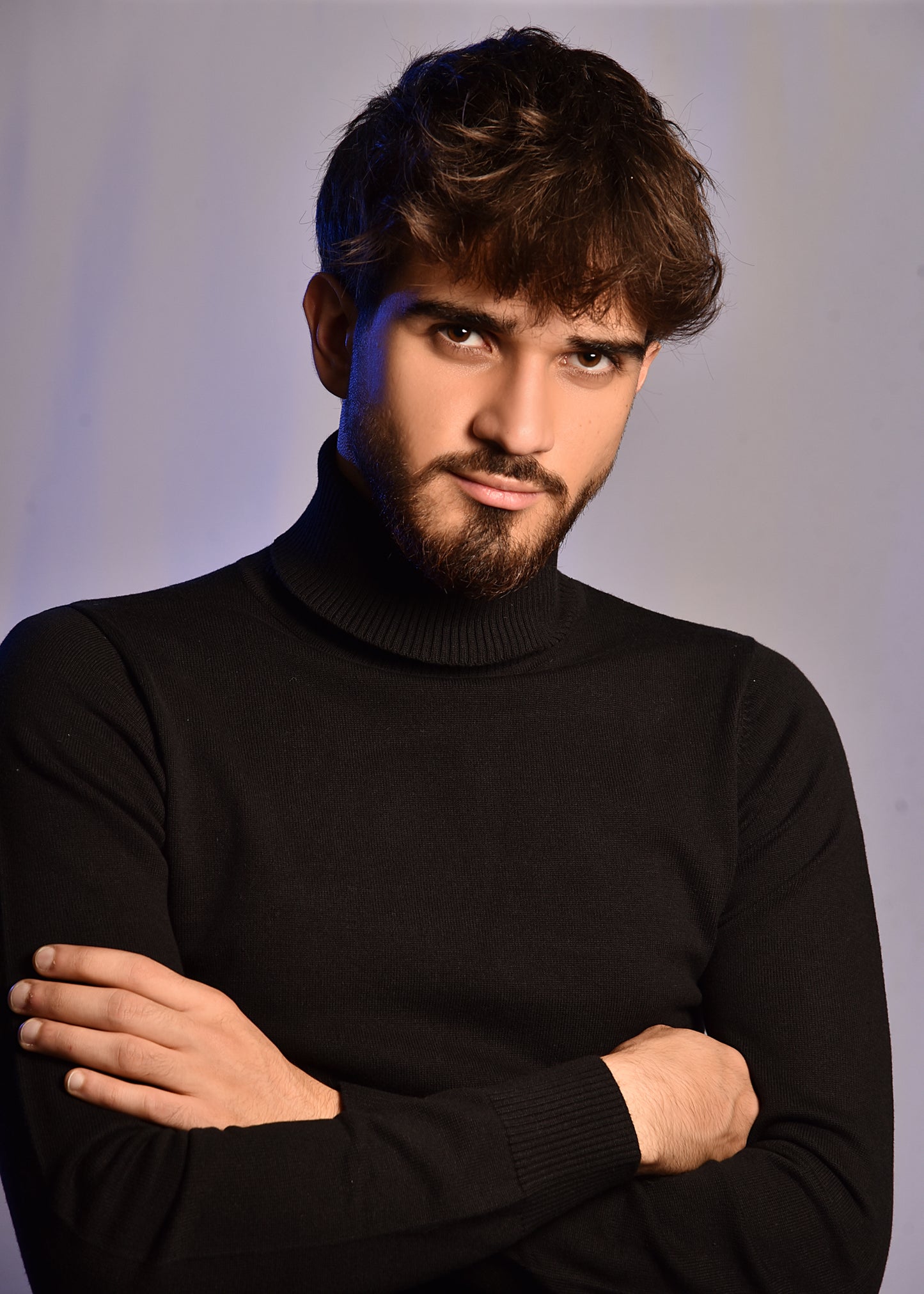 2H #46032 Black High Neck Sweater