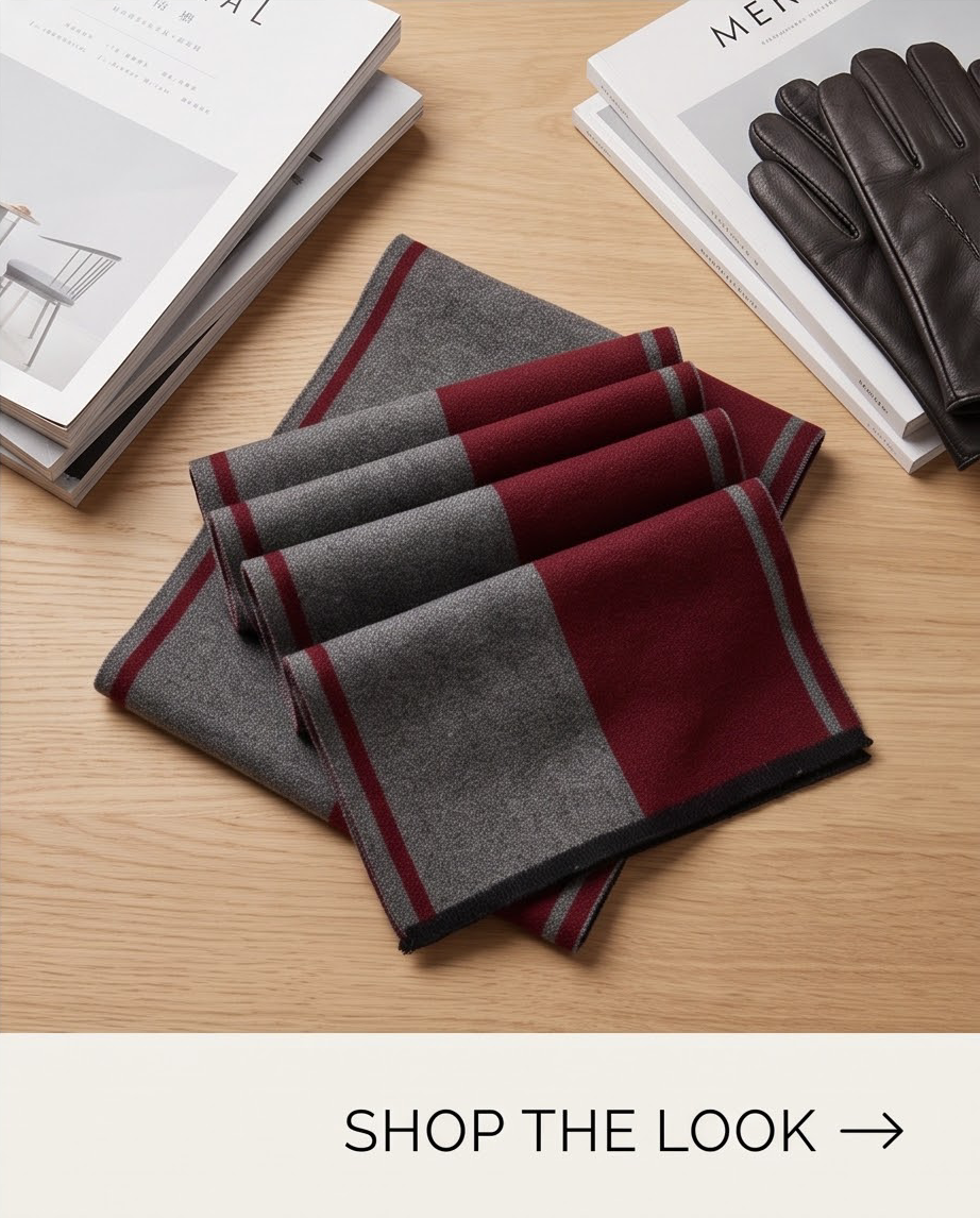 2H #065 Red/Gray Scarf