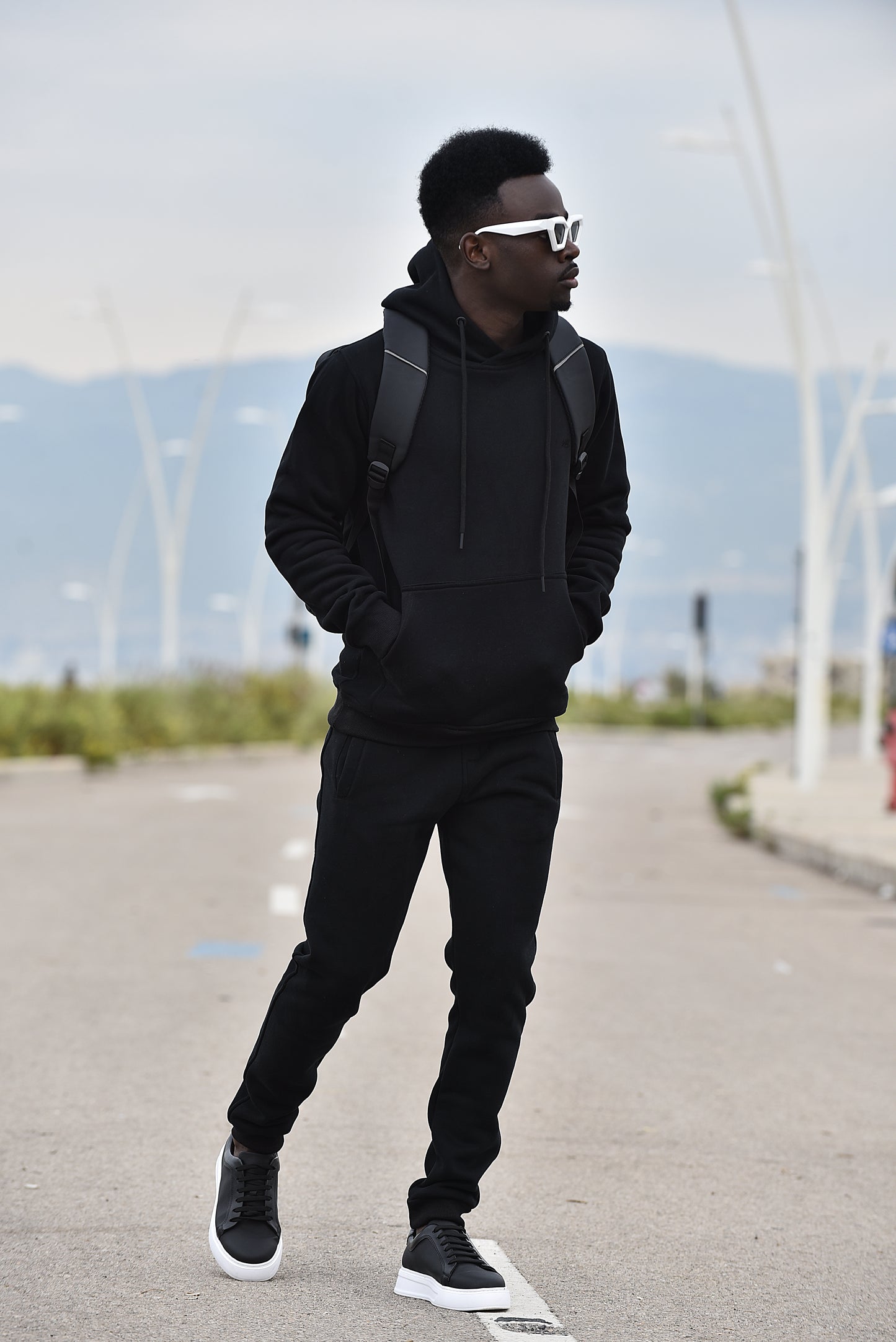 2H #Black White Men Sweater Cotton Hoodie
