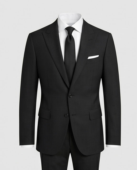 2H #003-3007-08 Black Formal Suit