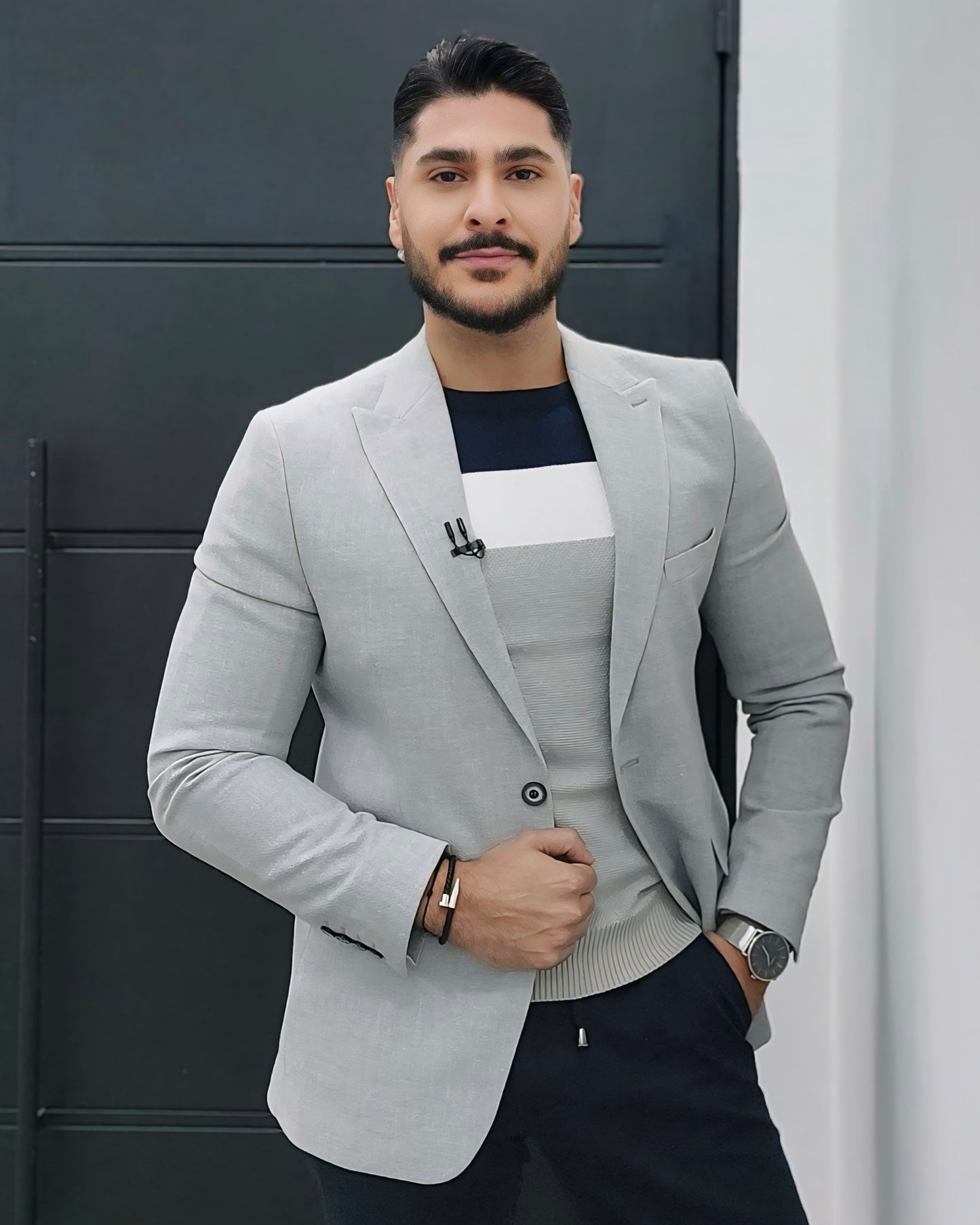 2H #26924 Light Gray One Button Blazer