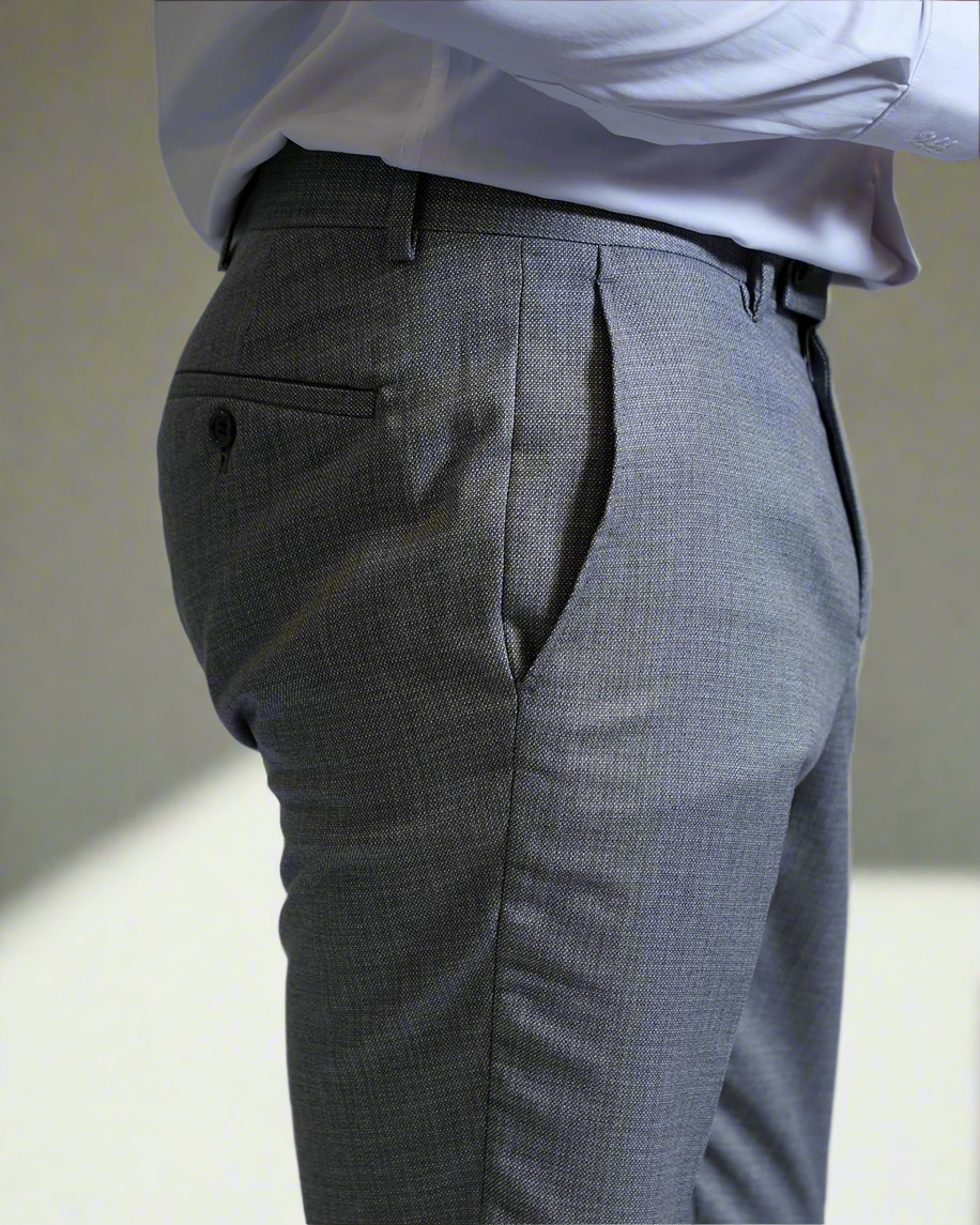 2H Gray Double breasted Suit 2 Pieces