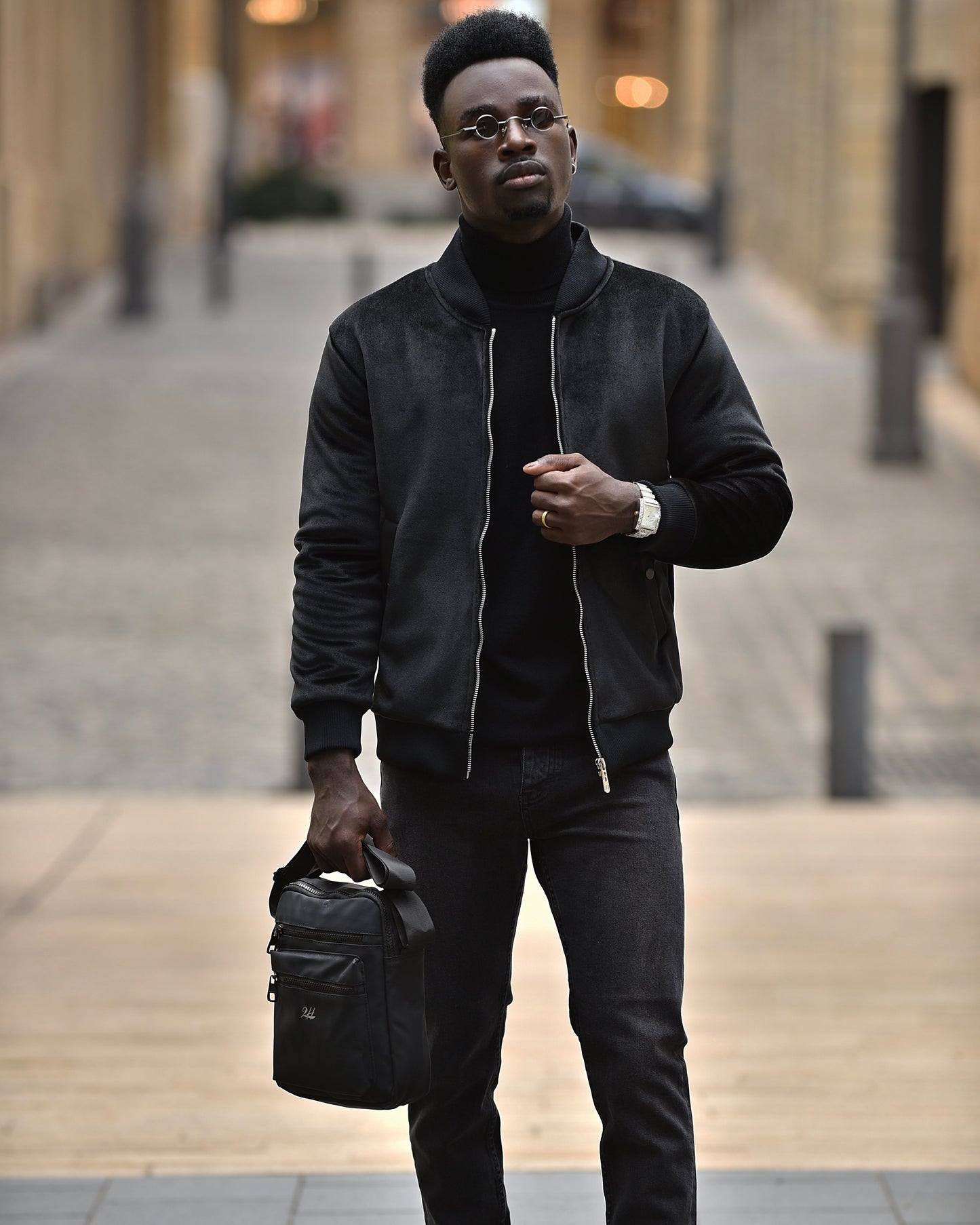 SALE! 2H Black Velvet Jacket With Fur Inside
