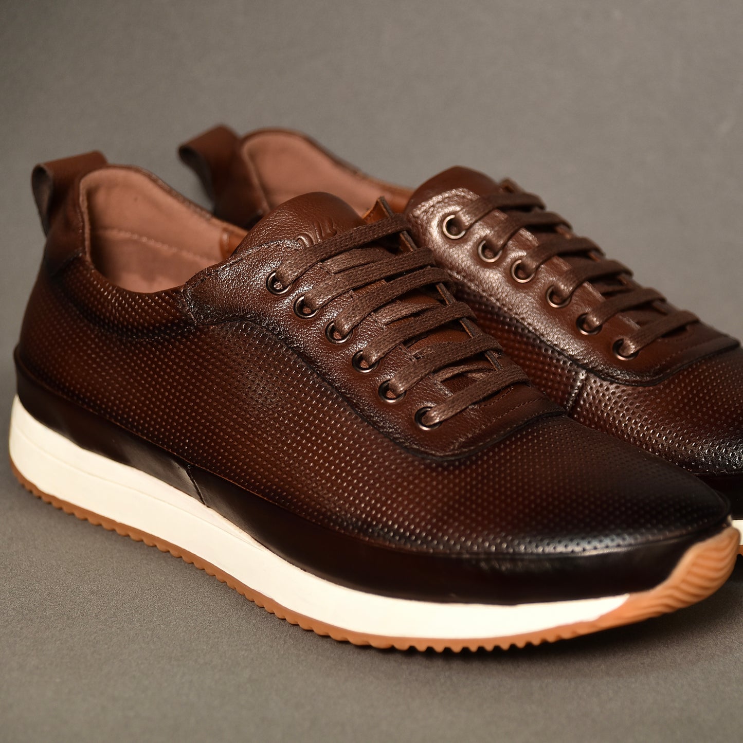 SALE! 2H #B16024-131-522 Genuine Leather Brown Casual Shoes