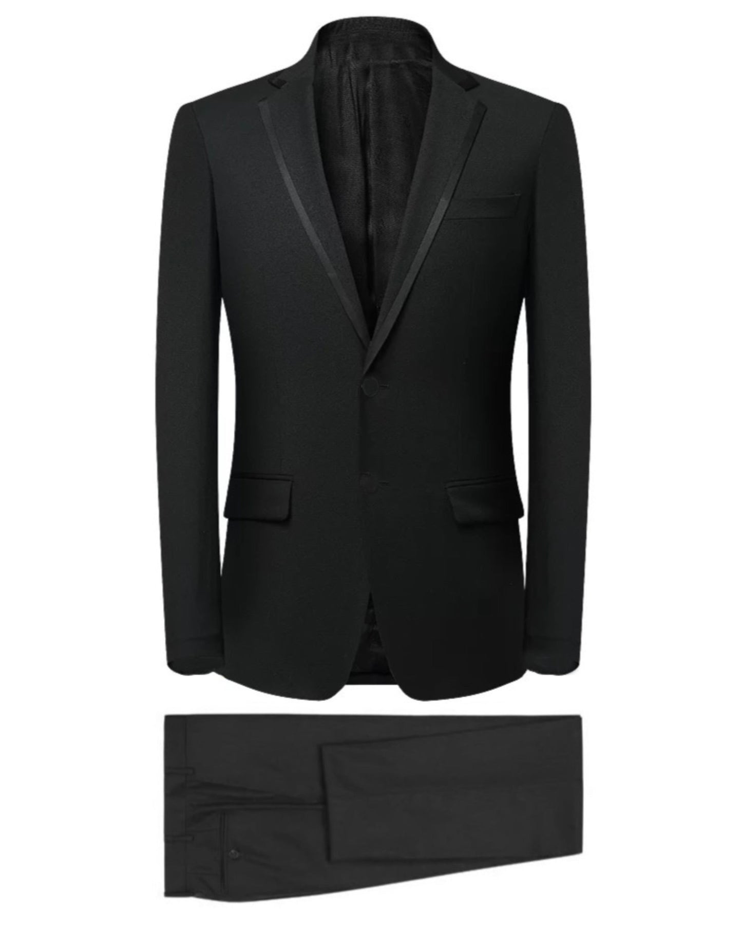 2H Black Wedding Suit