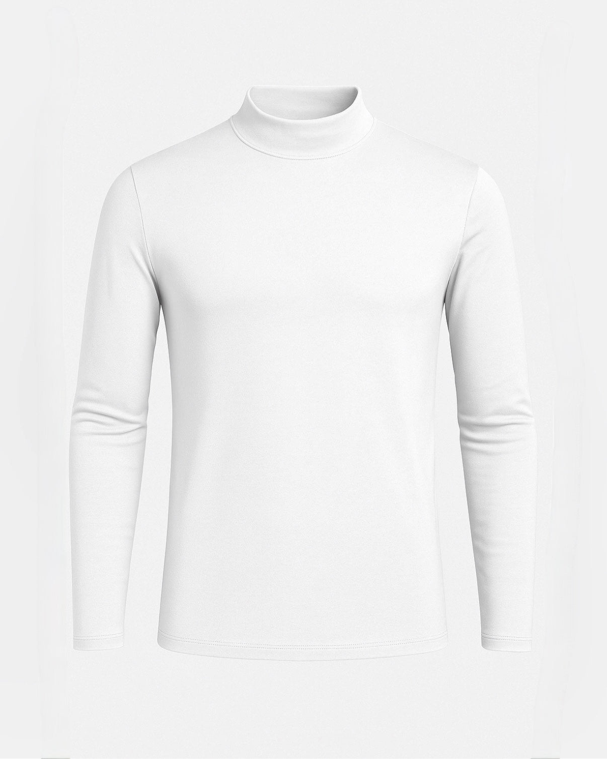 2H White High Neck Long Sleeve Sweater