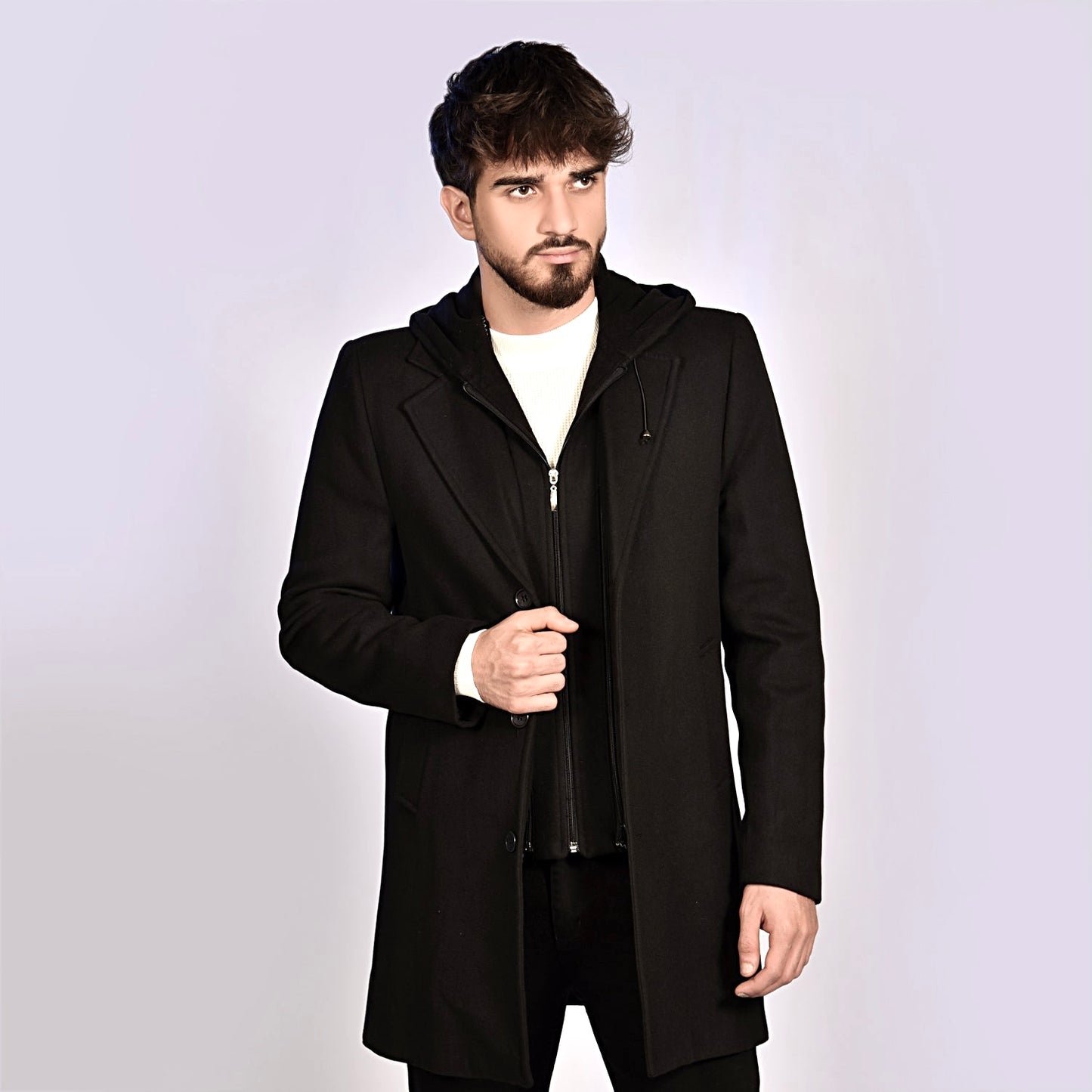 2H Black Coat Jacket