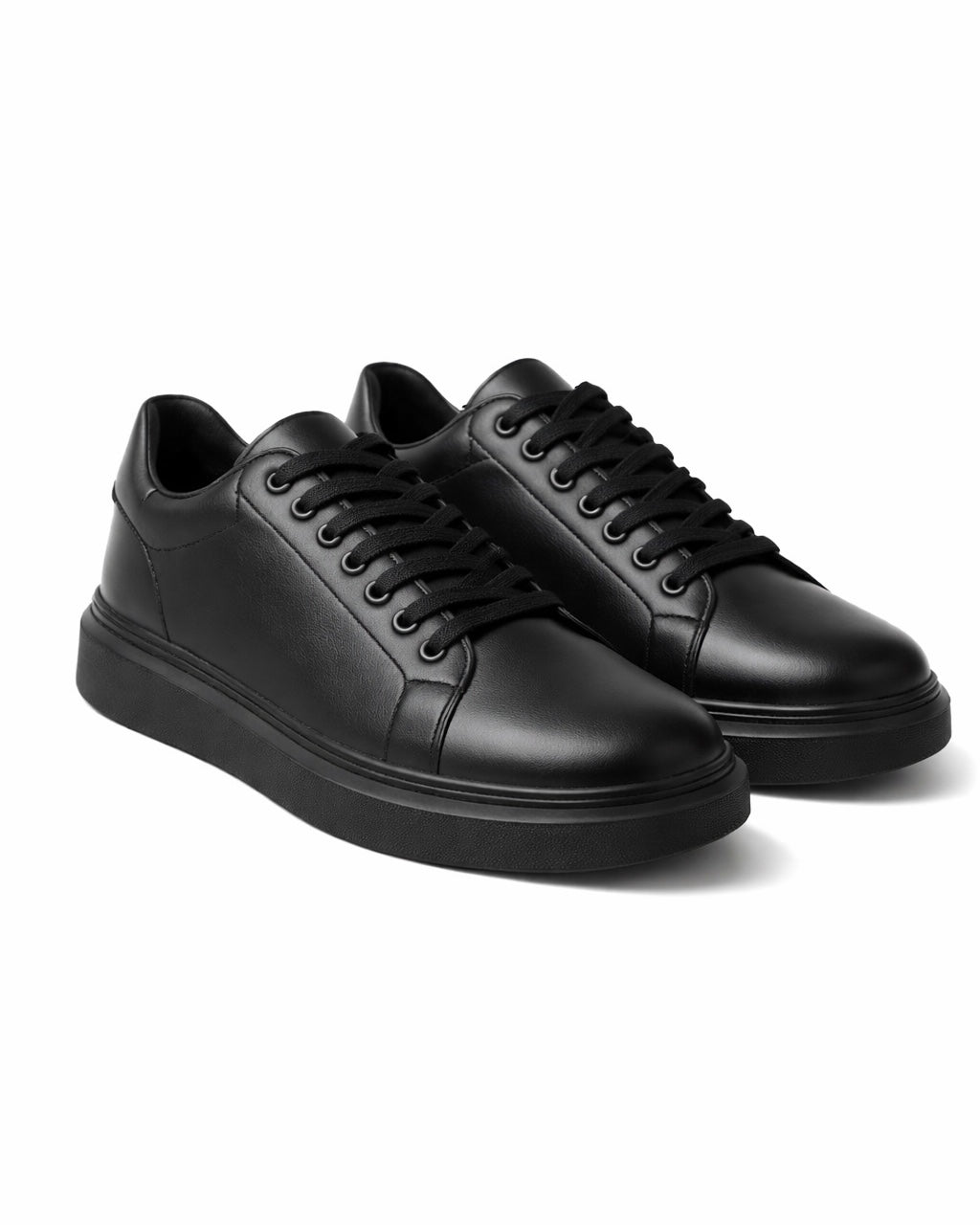 2H #08 Genuine Leather Black Casual Shoes