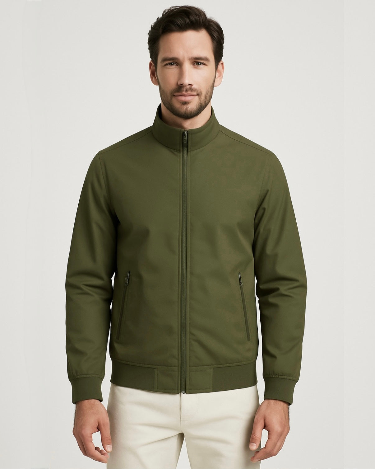 2H #8091 Olive Green Lightweight Casual Jacket