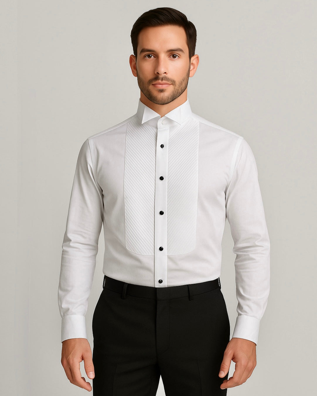2H #221025 White Wedding Shirt