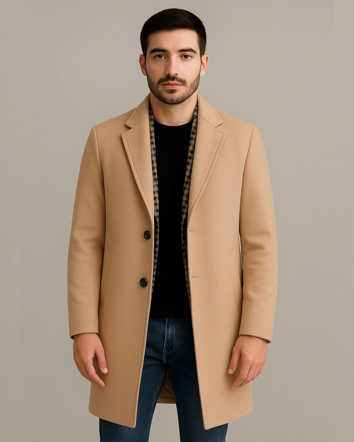 2H Light Beige Coat Jacket