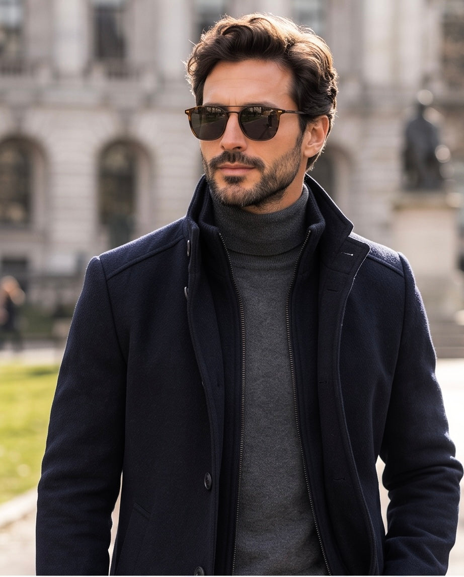 2H Navy Coat Jacket