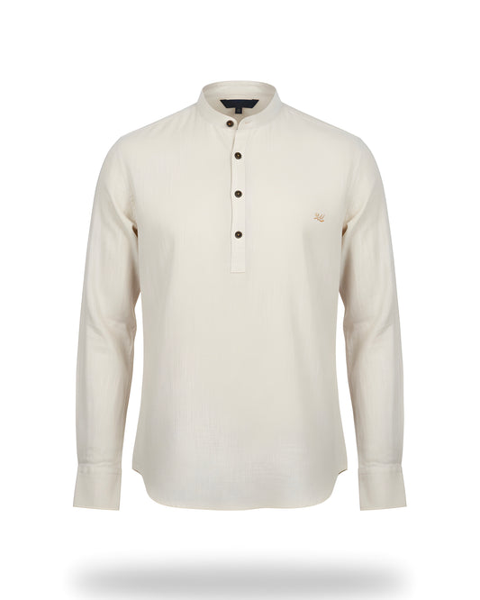 SALE! 2H Beige Linen Three-Button Shirt