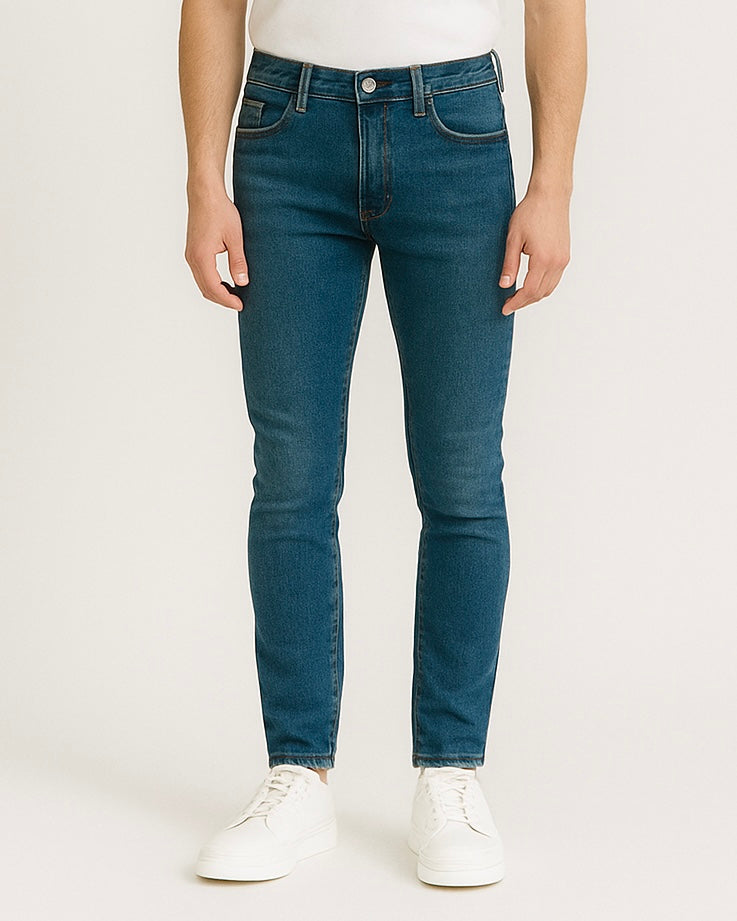 2H #TR.Dark Blue stone wash jeans Pant Slim Fit