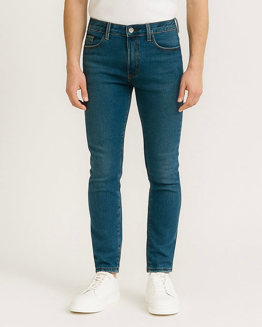 SALE! 2H #TR.Dark Blue stone wash jeans Pant Slim Fit