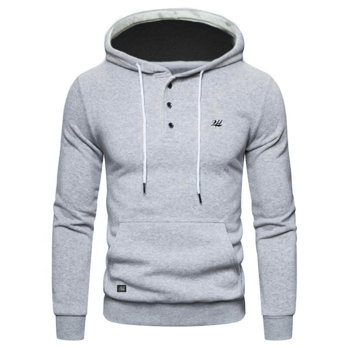 2H #6318 Light Gray Men Sweater Cotton Hoodie