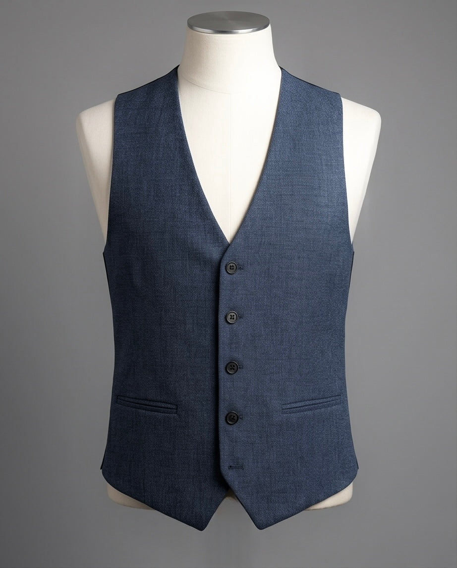 2H Navy Embossed Vest