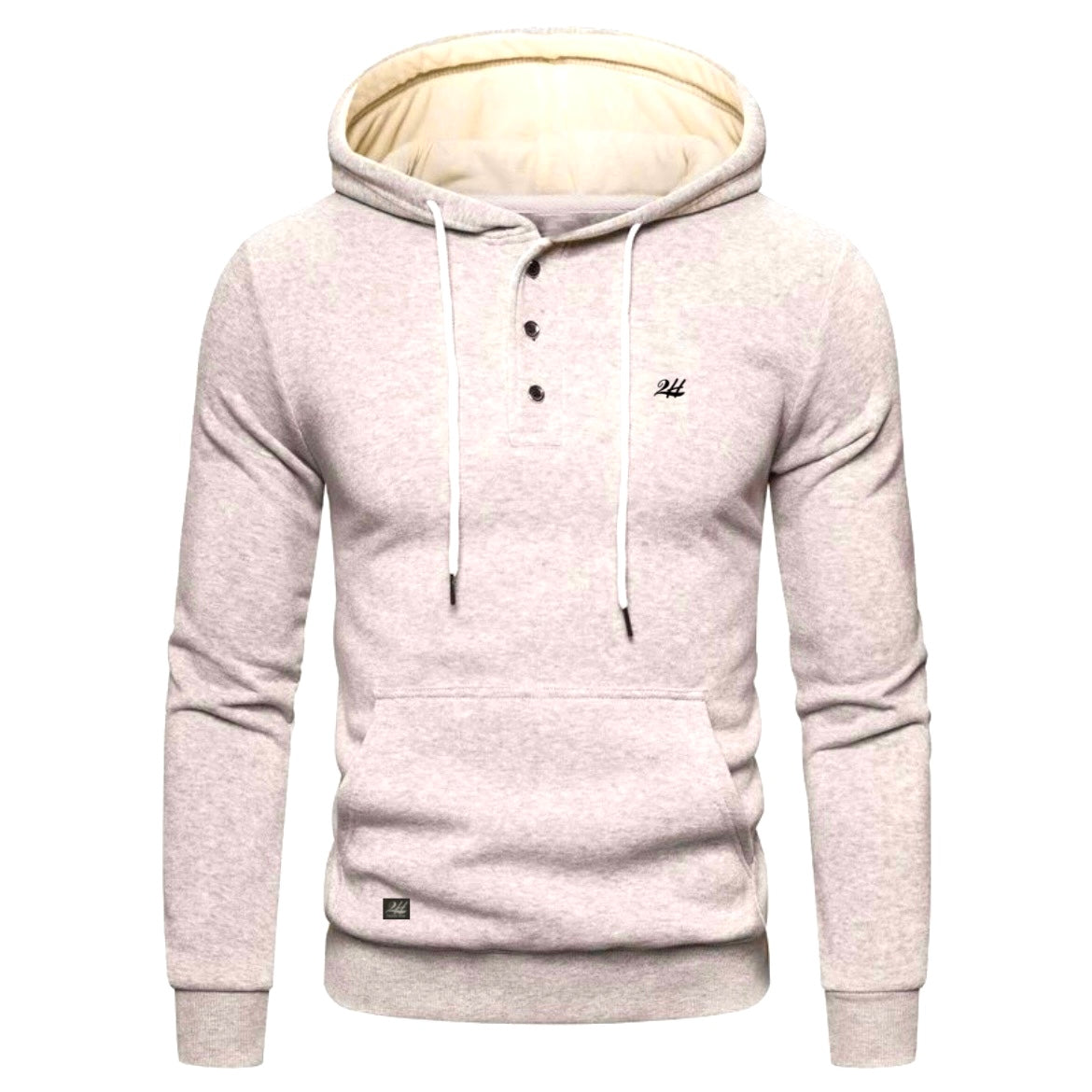 2H #6318 Greige Men Sweater Cotton Hoodie