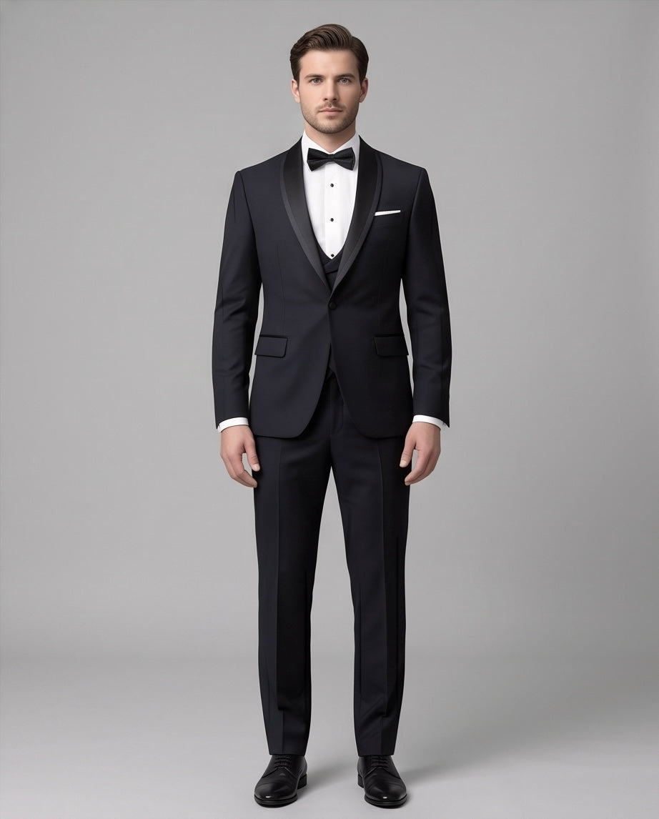 2H Black Wedding Suit 2 Pieces