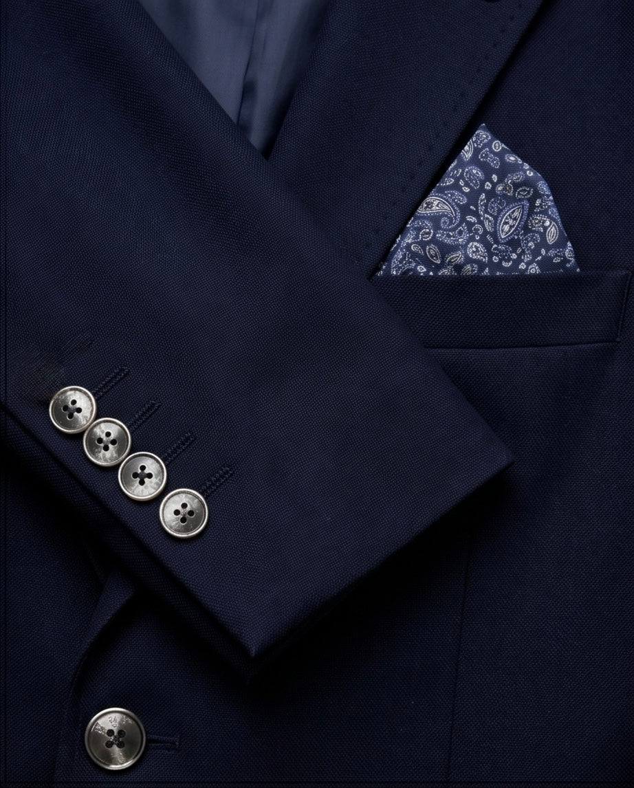 2H #24-01 Navy Tweed One Button Blazer