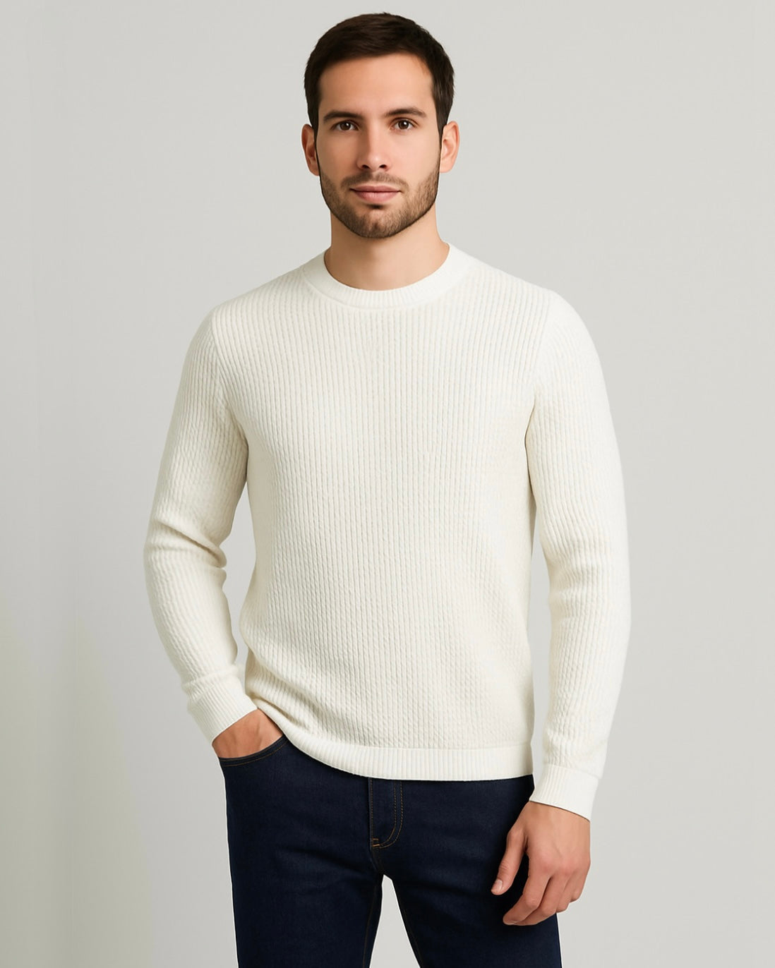 2H #463 Round Neck Knitted Sweater