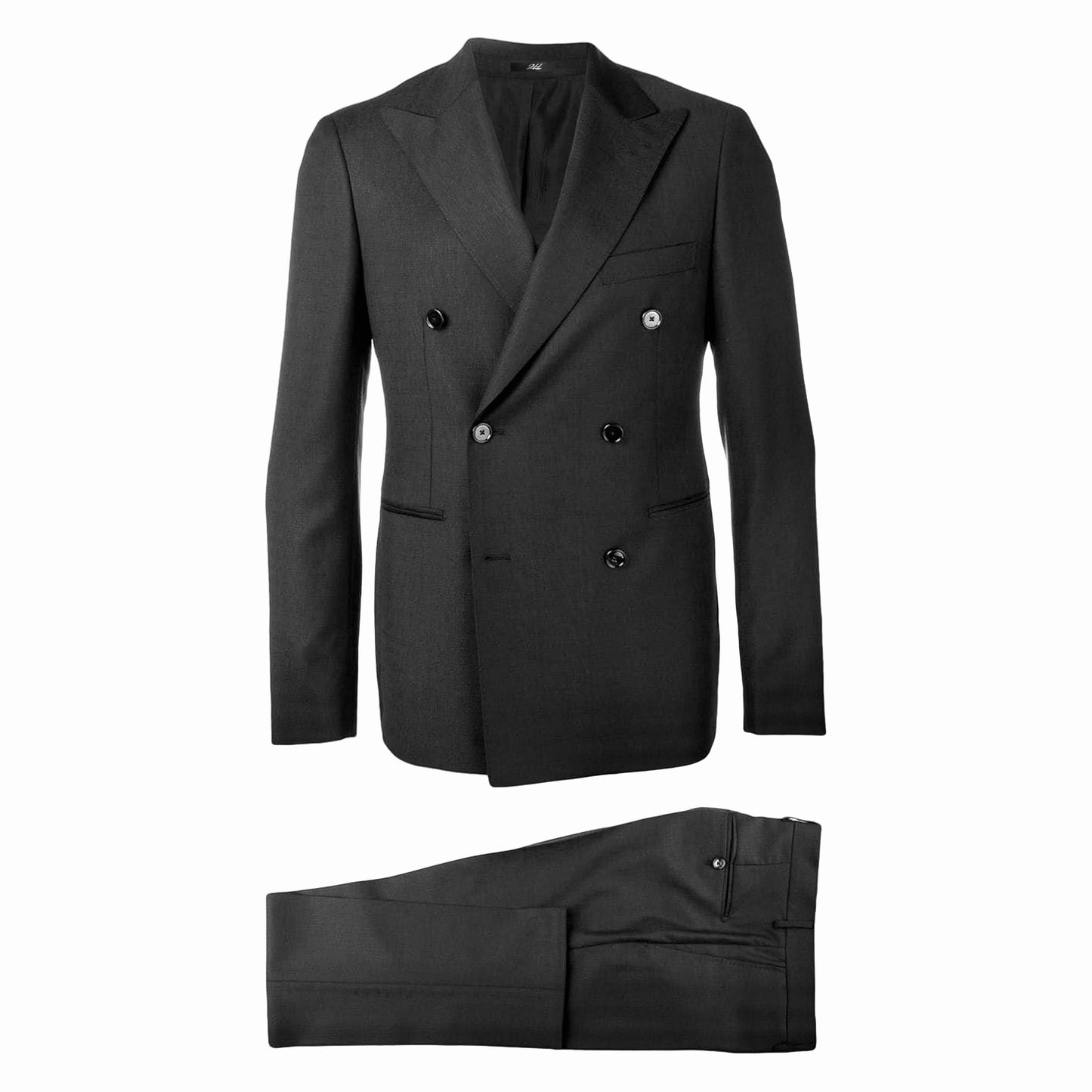 2H #119-02 Black Gray Double Breast Suit