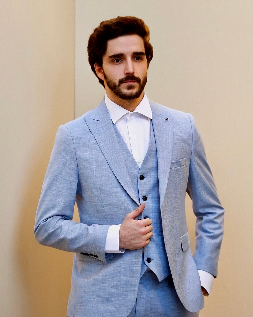 2H Blue Casual Suit 2 Pieces