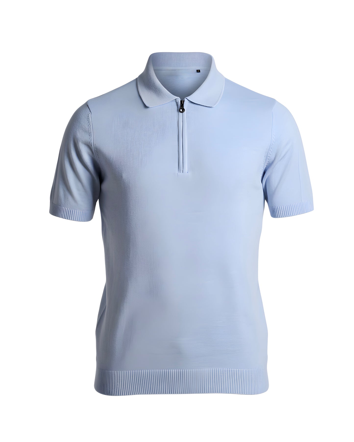 2H #2001-40 Blue Knitted Cotton Polo T-Shirt