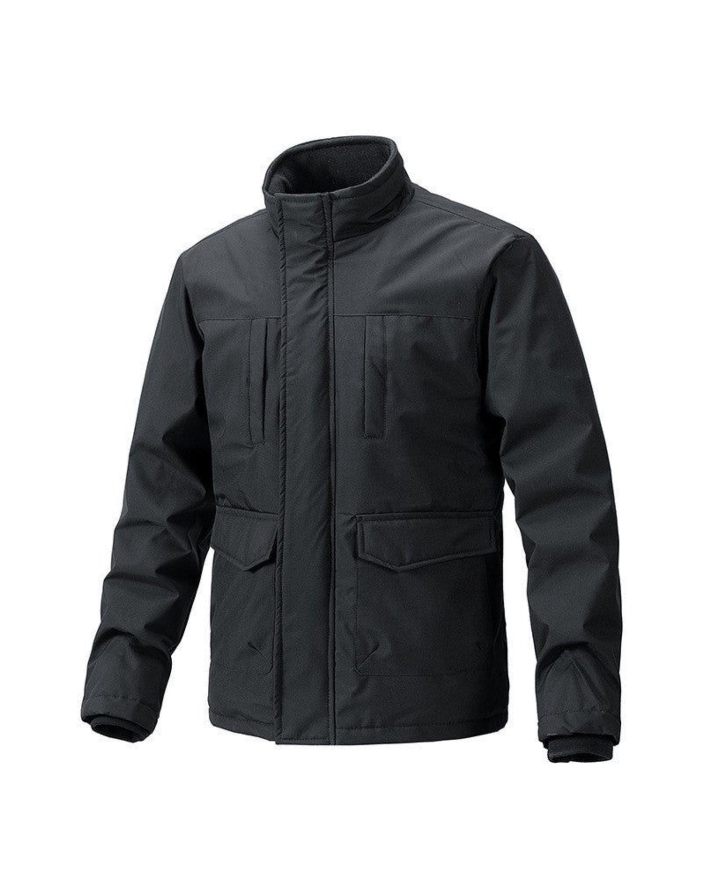 2H #88068 Black stand up collar casual jacket