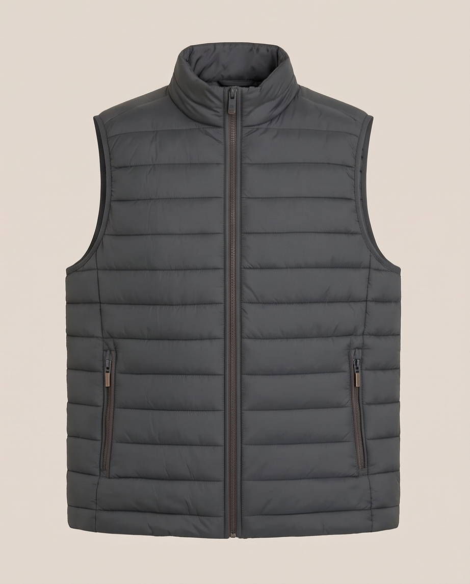 2H #22935 Gray Puffer Lightweight Gilet