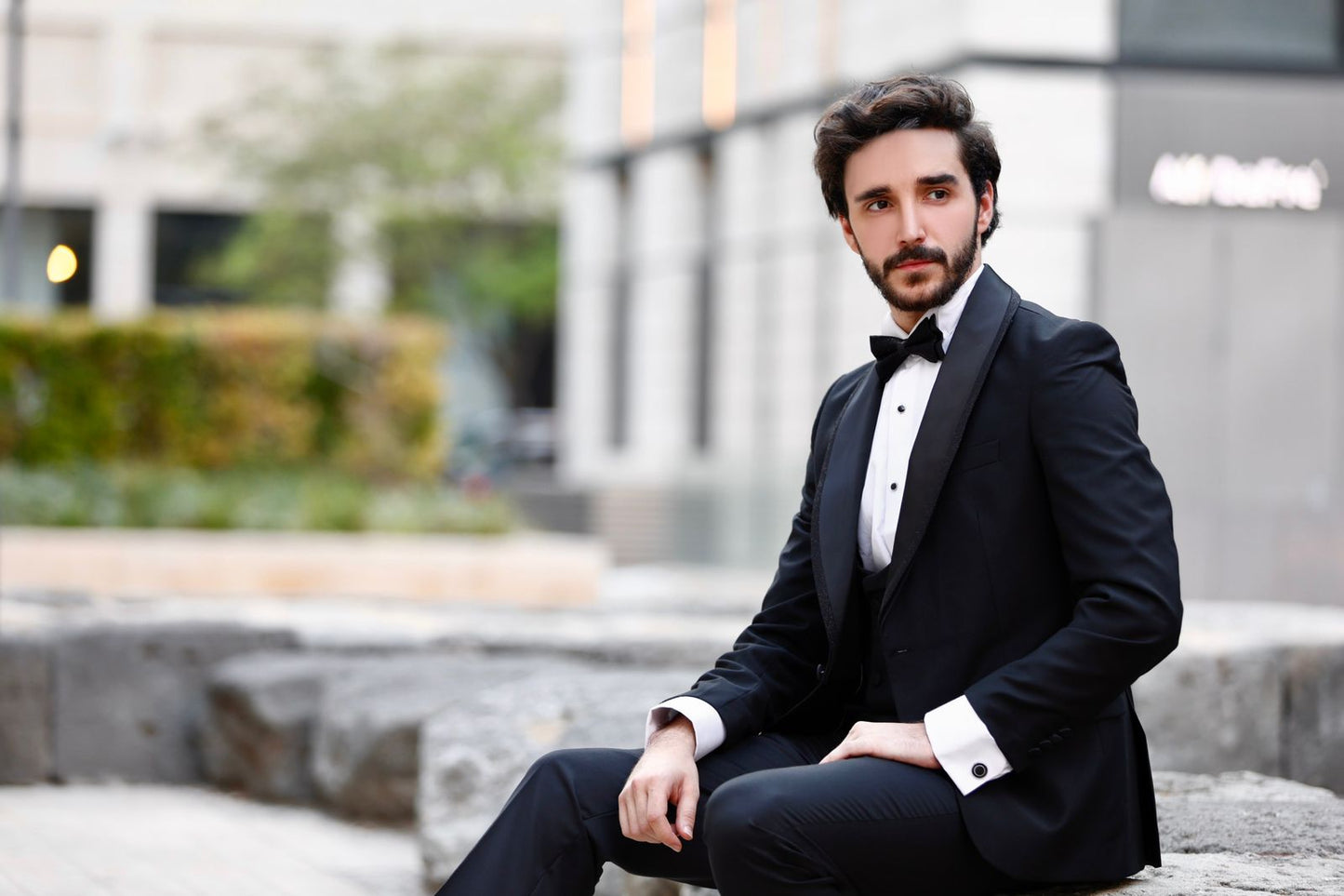 2H Black Wedding Suit
