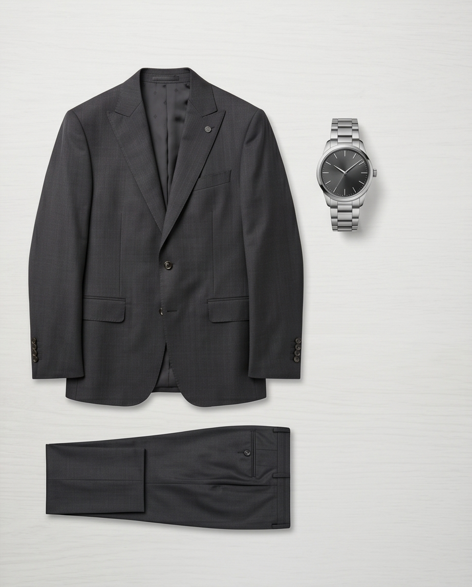 2H #003-1004-17 Dark Gray Formal suit