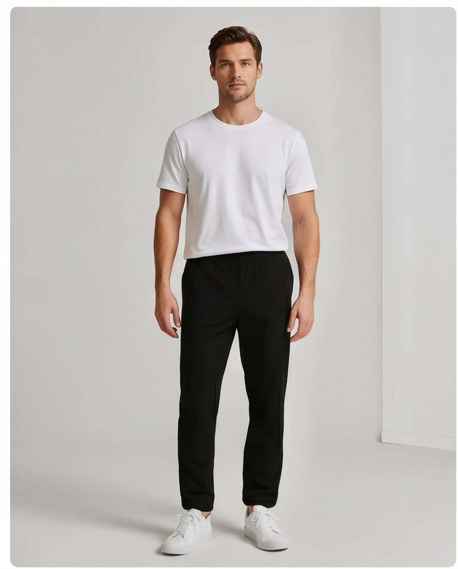 2H #0008 Black Tracksuit Pant
