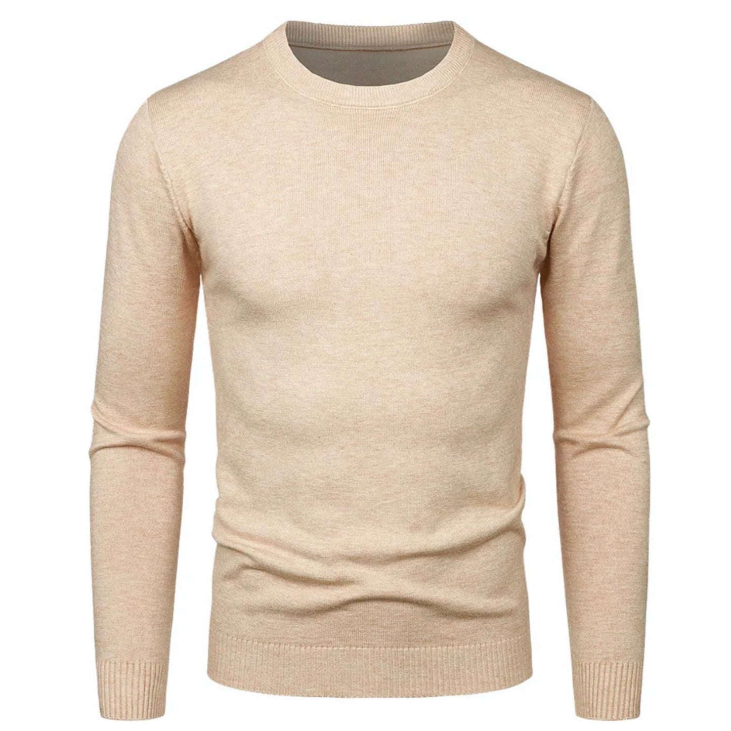 2H #1860-30 Beige Round Neck Sweater