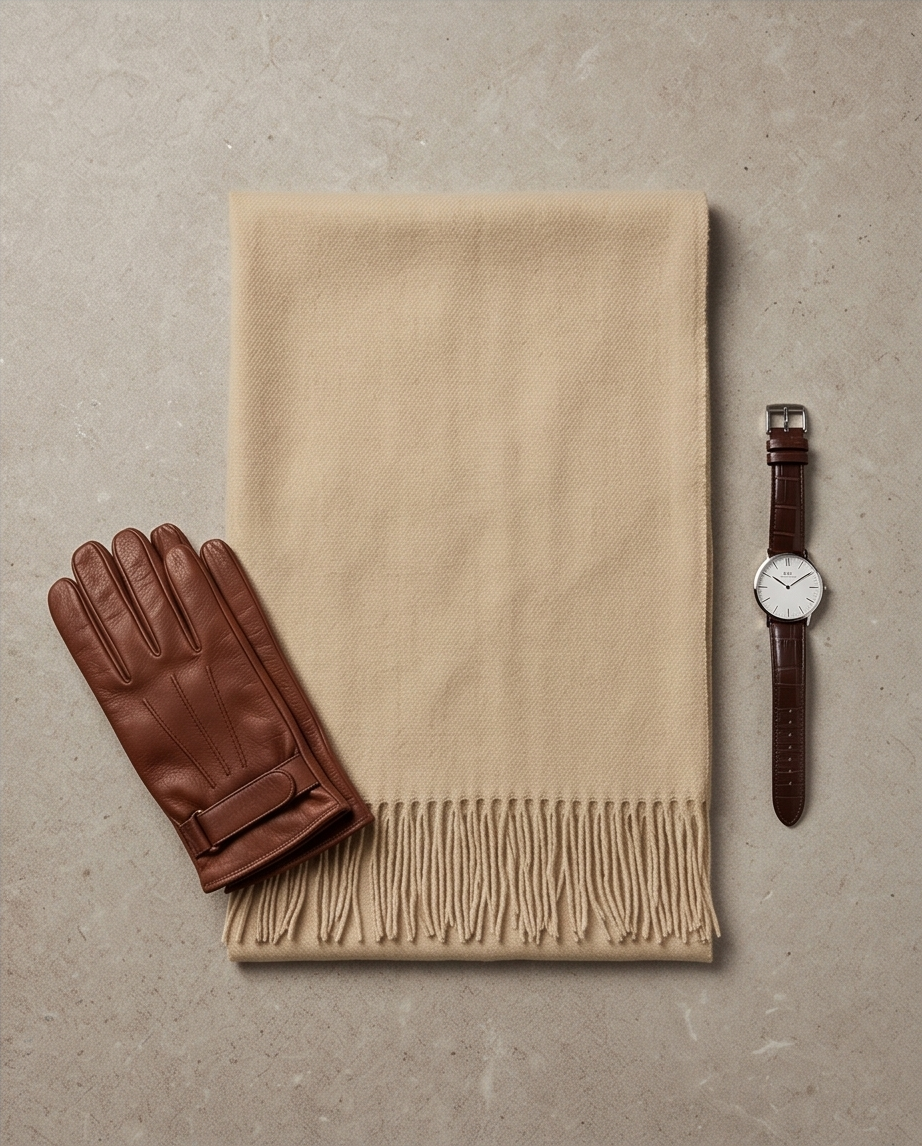 2H Plain Beige Scarf