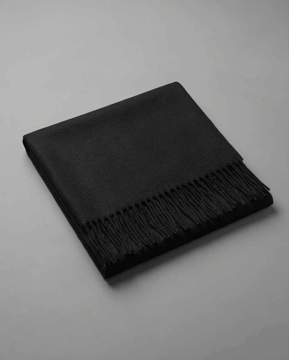 2H Plain Black Scarf