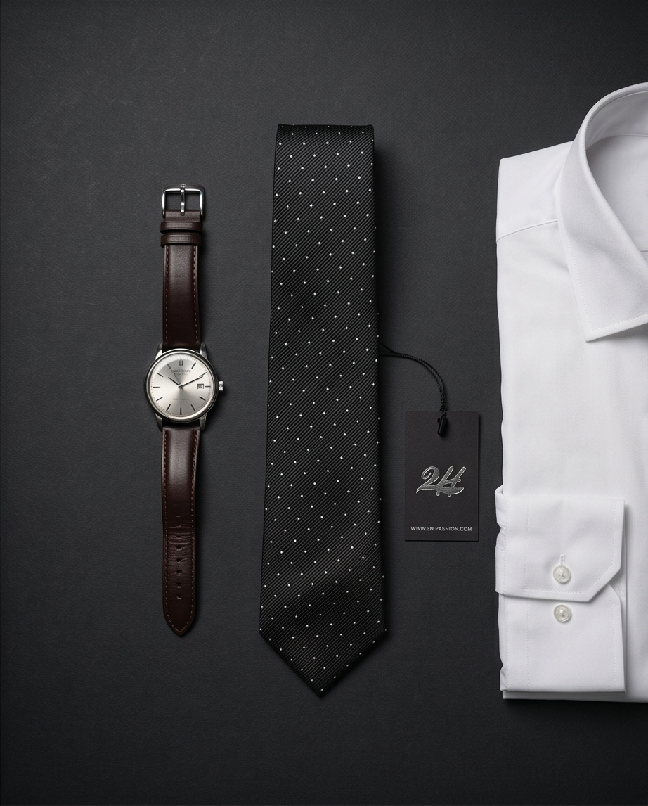 2H Black Necktie