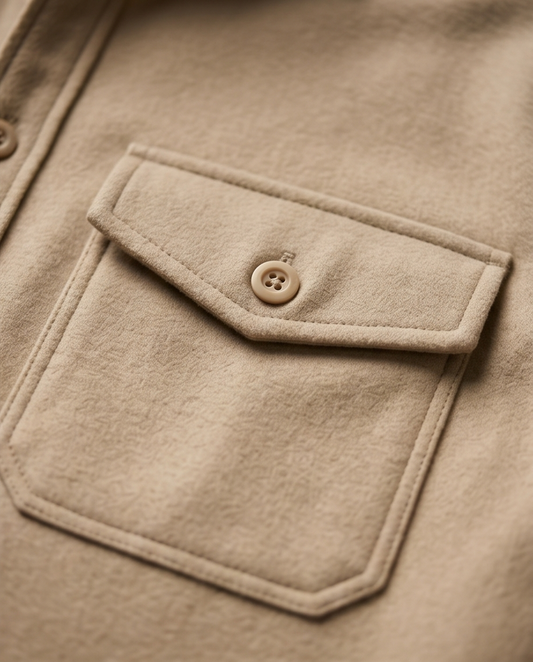 SALE! 2H #111025 Beige Fleece Casual Shirt