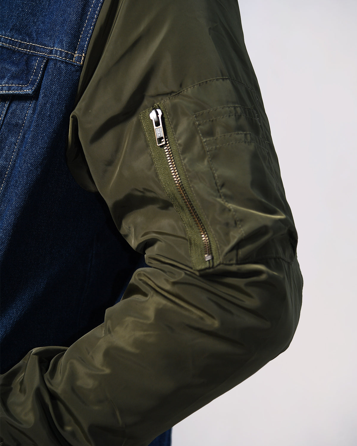 SALE! 2H #21048 Denim/Nylon Navy Jacket