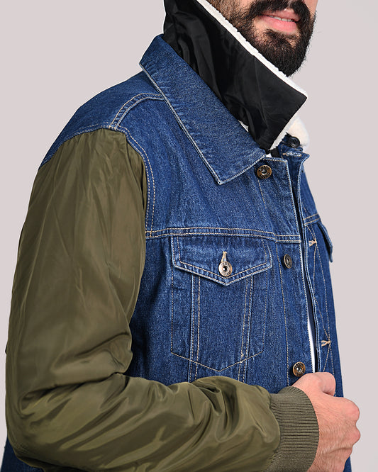 SALE! 2H #21048 Denim/Nylon Navy Jacket